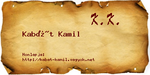 Kabát Kamil névjegykártya